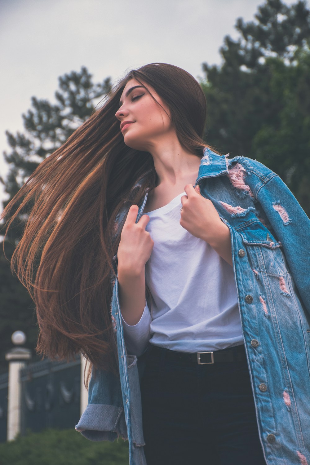 Woman with long, glossy hair